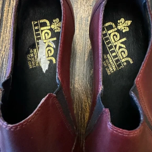 Rieker "Antistress" Maroon Low Heeled Casual Shoes - Picture 5 of 5